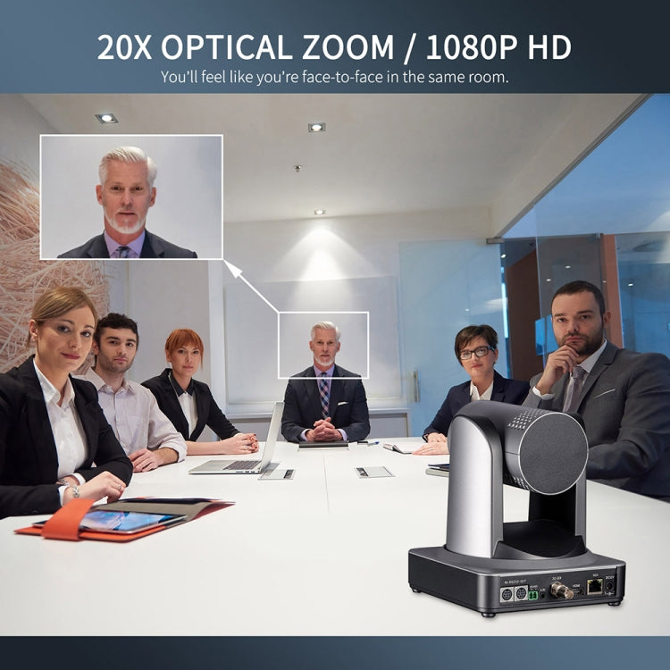 FEELWORLD NDI20X Simultaneous 20X Optical Zoom Live Streaming PTZ Camera, EU and US Plug - HD Camera by FEELWORLD | Online Shopping UK | buy2fix