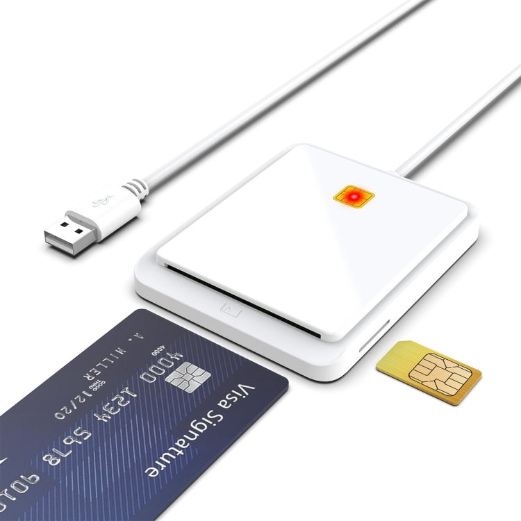 Rocketek CR317 USB 2.0 SIM  / ID / CAC Smart Card 2 in 1 Card Reader (White) -  by ROCKETEK | Online Shopping UK | buy2fix