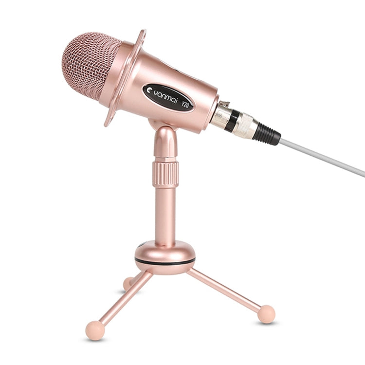 Yanmai Y20 Professional Game Condenser Microphone  with Tripod Holder, Cable Length: 1.8m, Compatible with PC and Mac for  Live Broadcast Show, KTV, etc.(Rose Gold) - Consumer Electronics by Yanmai | Online Shopping UK | buy2fix