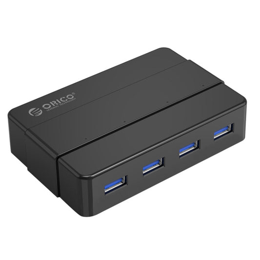 ORICO H4928-U3 ABS High Speed 4 Ports USB 3.0 HUB with 12V Power Adapter for Smartphones / Tablets(Black) - USB 3.0 HUB by ORICO | Online Shopping UK | buy2fix