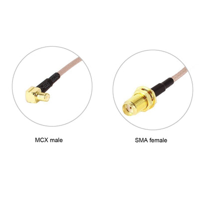 15cm SMA Female to MCX Male Right Angle Adapter RF Coaxial Coax RG316 Cable - Computer & Networking by buy2fix | Online Shopping UK | buy2fix
