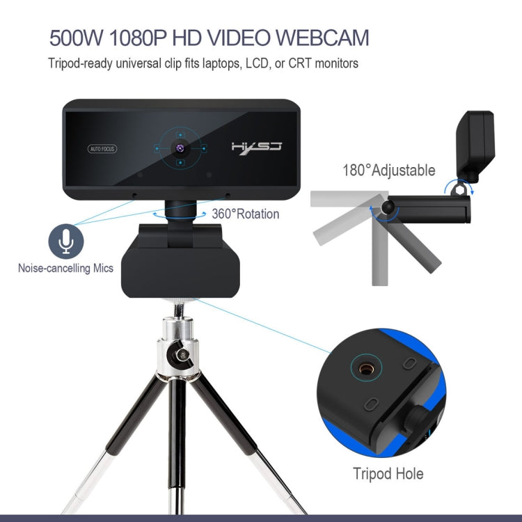 5.0 Mega Pixels 1080P HD Auto Focus Video Webcam - HD Camera by buy2fix | Online Shopping UK | buy2fix