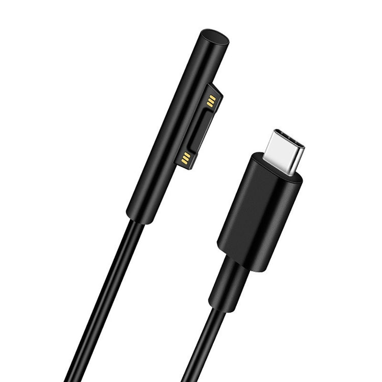 Surface Pro 7 / 6 / 5 to USB-C / Type-C Male Interfaces Power Adapter Charger Cable for Microsoft Surface Pro 7 / 6 / 5 / 4 / 3 / Microsoft Surface Go(Black) - Computer & Networking by buy2fix | Online Shopping UK | buy2fix