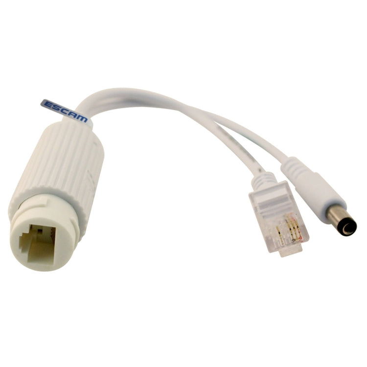 ESCAM POE S2 Data Exchange Cable POE Splitter Connect to POE switch for IP Cameras, Transmission Distance: 30m(White) - Security by ESCAM | Online Shopping UK | buy2fix