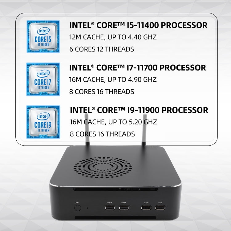 HYSTOU M7 Windows 7/8/10 / Linux System Mini PC, Intel Core i7-11700 Octa-core 16M Cache up to 4.9GHz, 32GB RAM+1TB SSD+1TB HDD, UK Plug - Windows Mini PCs by HYSTOU | Online Shopping UK | buy2fix