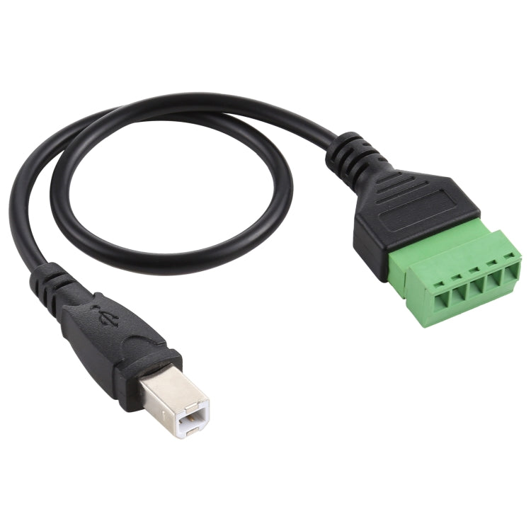 USB Type-B Male Plug to 5 Pin Pluggable Terminals Solder-free USB Connector Solderless Connection Adapter Cable, Length: 30cm - Computer & Networking by buy2fix | Online Shopping UK | buy2fix