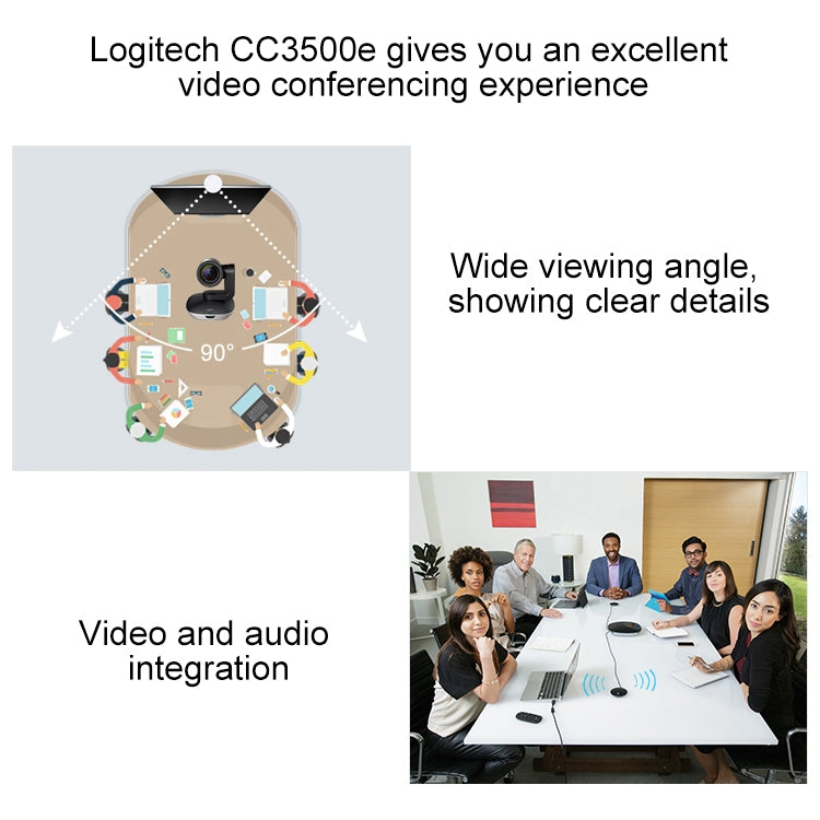 Logitech CC3500 Connect Speaker Microphone HUB Camera DIN Port Extension Cable, Cable Length: 10m (Black) - Microphone by Logitech | Online Shopping UK | buy2fix