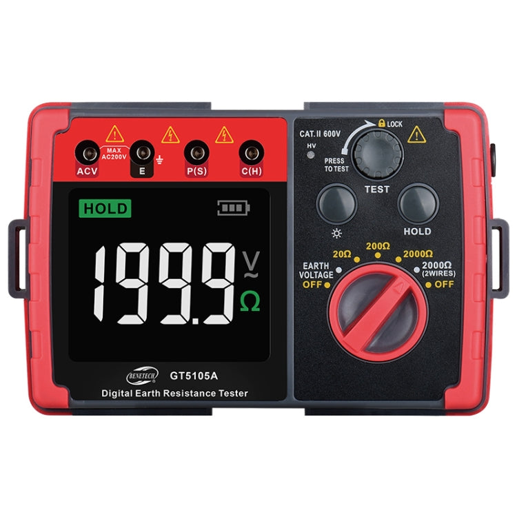 BENETECH GT5105A Professional LCD Digital Resistance Tester Meter Megger Earth Ground Resistance Voltage Tester - Battery & Resistance Tester by BENETECH | Online Shopping UK | buy2fix