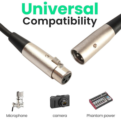 1m 3-Pin XLR Male to XLR Female MIC Shielded Cable Microphone Audio Cord - Microphone Audio Cable & Connector by buy2fix | Online Shopping UK | buy2fix