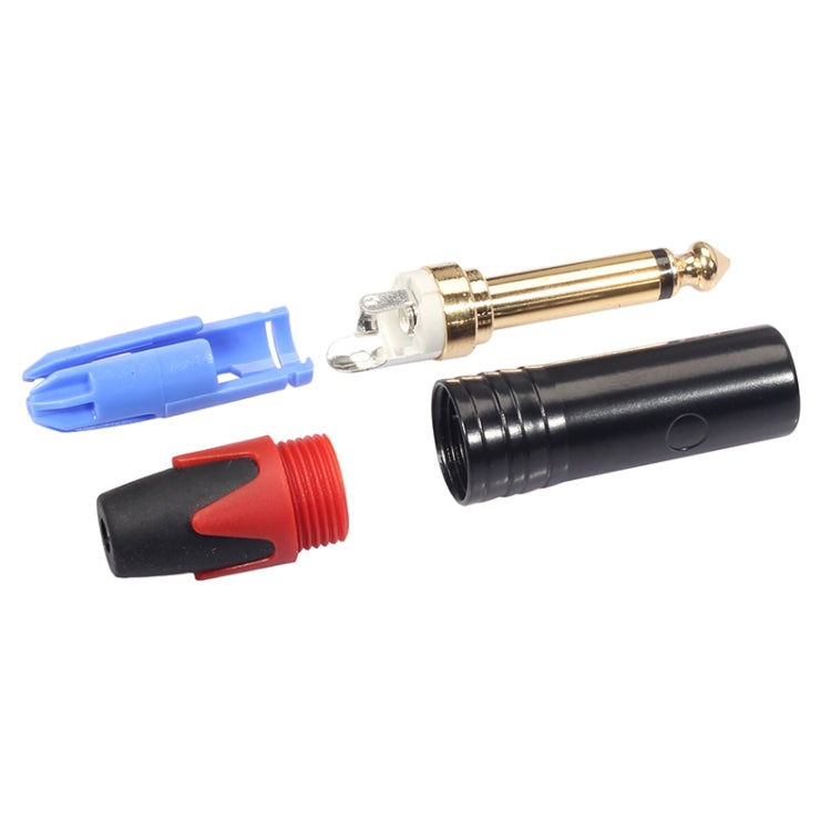 10 PCS TC202 6.35mm Gold-plated Mono Sound Welding Audio Adapter Plug(Red) - Consumer Electronics by buy2fix | Online Shopping UK | buy2fix