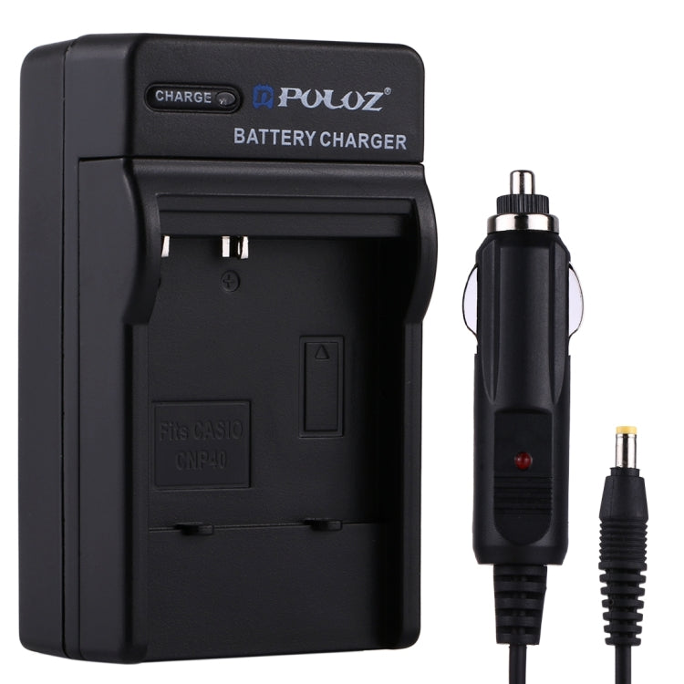 PULUZ Digital Camera Battery Car Charger for CASIO CNP40 Battery - Camera Accessories by PULUZ | Online Shopping UK | buy2fix