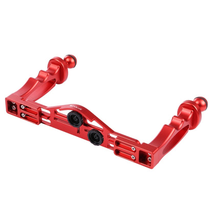 PULUZ Dual Handles Aluminium Alloy Tray Stabilizer for Underwater Camera Housings(Red) - Diving Accessories by PULUZ | Online Shopping UK | buy2fix