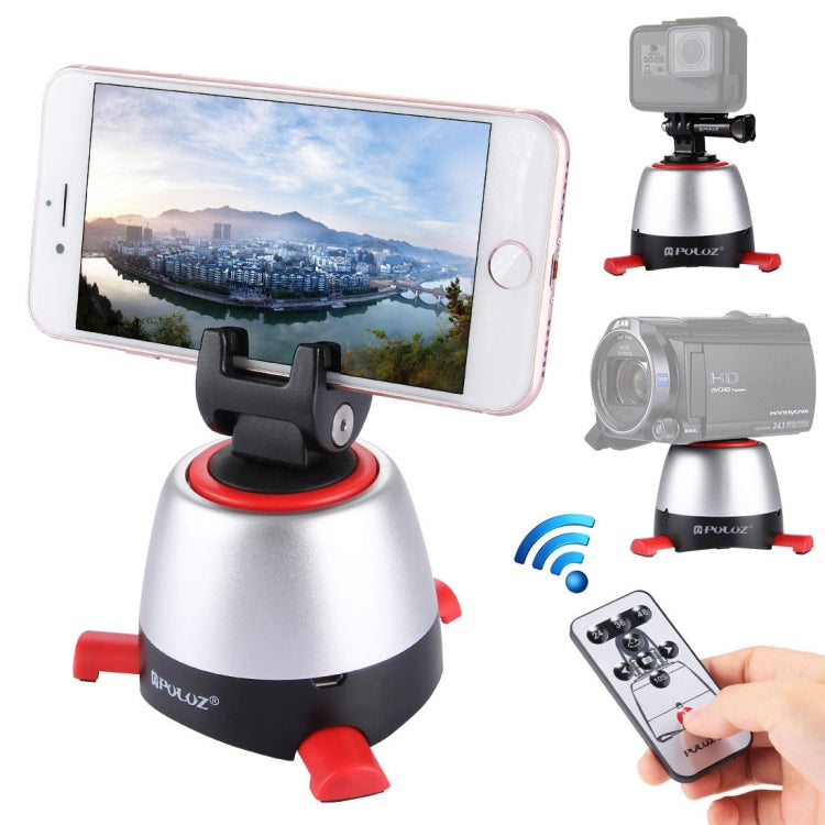 PULUZ Electronic 360 Degree Rotation Panoramic Head with Remote Controller for Smartphones, GoPro, DSLR Cameras(Red) - Camera Accessories by PULUZ | Online Shopping UK | buy2fix