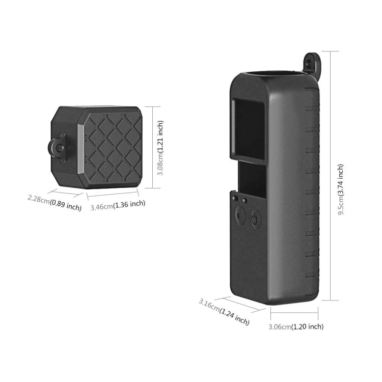 PULUZ  2 in 1 Diamond Texture Silicone Cover Case Set for DJI OSMO Pocket(Black) - DJI & GoPro Accessories by PULUZ | Online Shopping UK | buy2fix