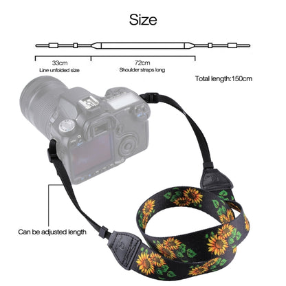 PULUZ Retro Ethnic Style Multi-color Series Sunflower Shoulder Neck Strap Camera Strap for SLR / DSLR Cameras - Camera Accessories by PULUZ | Online Shopping UK | buy2fix