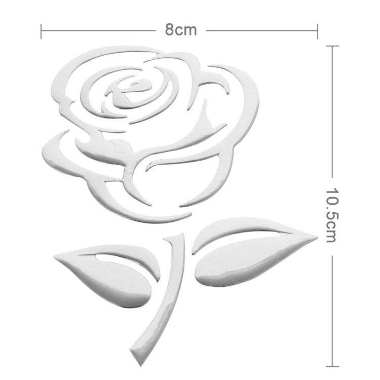 3D Rose Pattern Car Sticker, Size: 10.5cm x 8cm (approx.)(Silver) - Decorative Sticker by buy2fix | Online Shopping UK | buy2fix