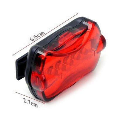 5 LED Water Resistant Bike Bicycle Head Light+ Rear Safety Flashlight - Taillights by buy2fix | Online Shopping UK | buy2fix