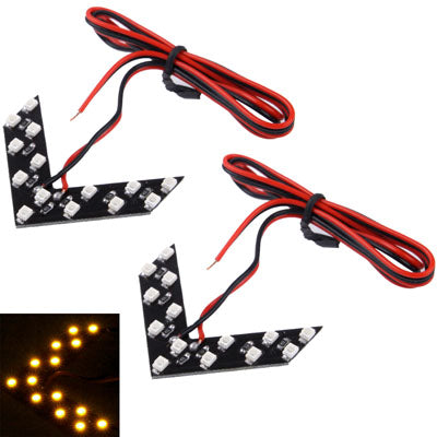 14 LED 3528 SMD Arrows Light for Car Side Mirror Turn Signal (Pairs) - In Car by buy2fix | Online Shopping UK | buy2fix