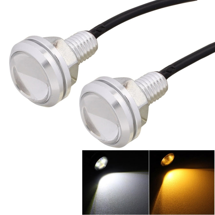 2 PCS  22.5mm 2W 200LM White + Yellow Light 4 LED SMD 5630 Eagle Eye Car Steering Light Daytime Running Light(Silver) - In Car by buy2fix | Online Shopping UK | buy2fix