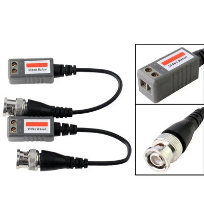 2 PCS 1 Channel Passive Video Transceiver(Grey) - Security by buy2fix | Online Shopping UK | buy2fix