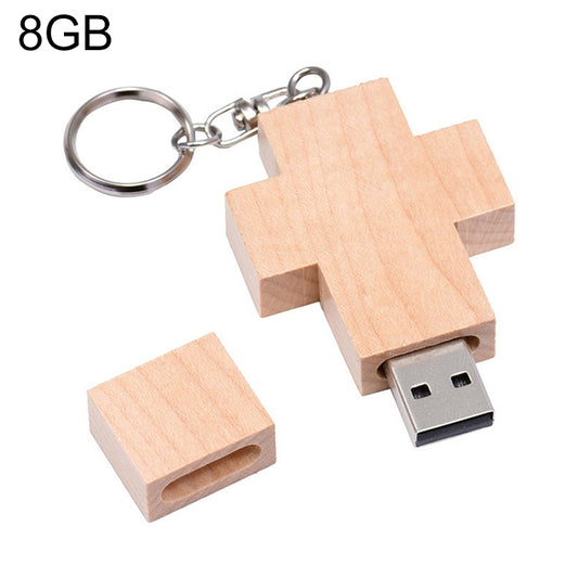 8 GB Wood Cross Style USB Flash Disk - Computer & Networking by buy2fix | Online Shopping UK | buy2fix