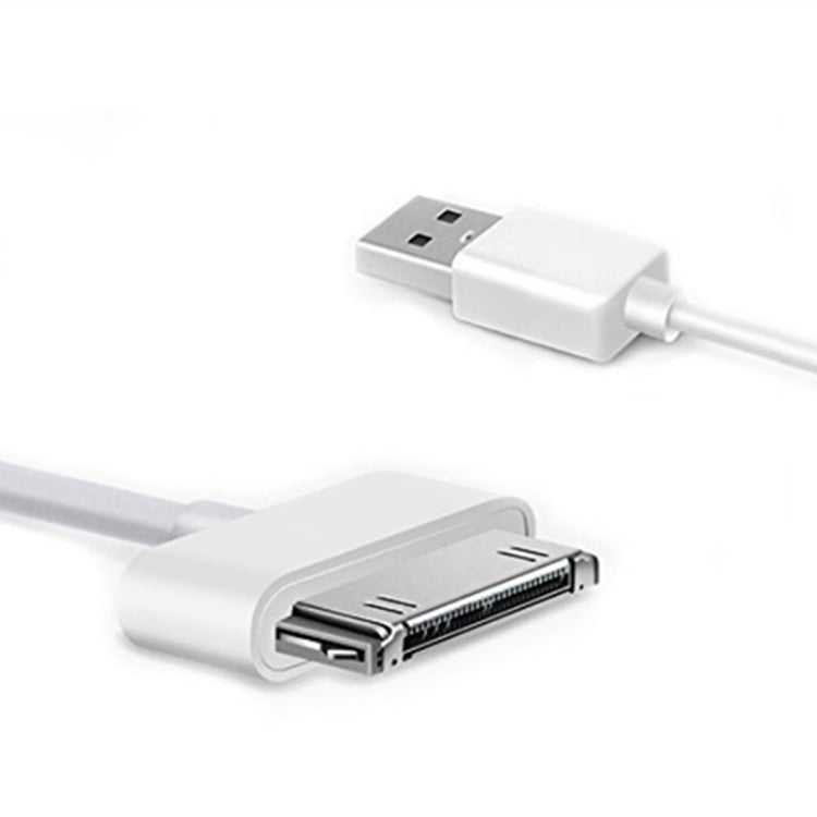 30 Pin Male to USB Male Charging & Data Sync Cable for iPad / 2 / 3, iPhone 4 & 4s, iPod Nano, iPod Touch, Length: 1m(White) - Normal Style Cable by buy2fix | Online Shopping UK | buy2fix