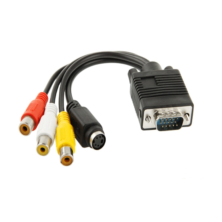 VGA to S-Video AV RCA TV Converter Cable Adapter with 2 Audio Cable - Computer & Networking by buy2fix | Online Shopping UK | buy2fix