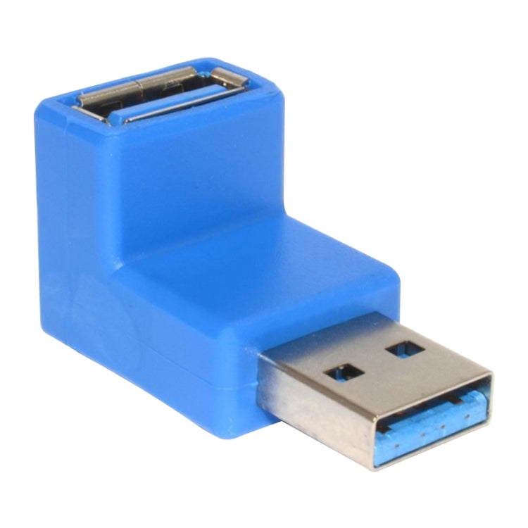 USB 3.0 AM to USB 3.0 AF Cable Adapter with 90 Degree Angle (Blue) - USB 3.0 by buy2fix | Online Shopping UK | buy2fix