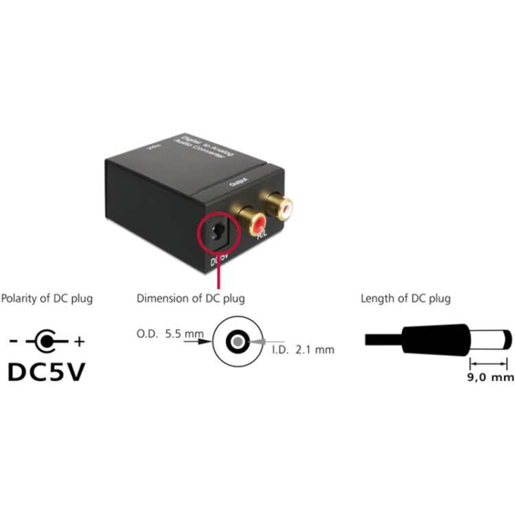 Analog RCA to Digital Optical Coaxial Toslink Audio Converter(Black) - RCA Adapter by buy2fix | Online Shopping UK | buy2fix