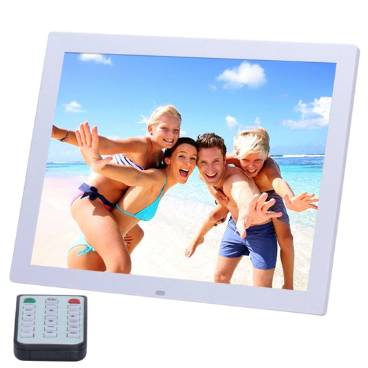15 inch HD LED Screen Digital Photo Frame with Holder & Remote Control, Allwinner, Alarm Clock / MP3 / MP4 / Movie Player(White) - Consumer Electronics by buy2fix | Online Shopping UK | buy2fix