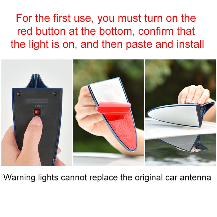 Solar Shark Fin High-positioned Alarm Light(Blue) - In Car by buy2fix | Online Shopping UK | buy2fix