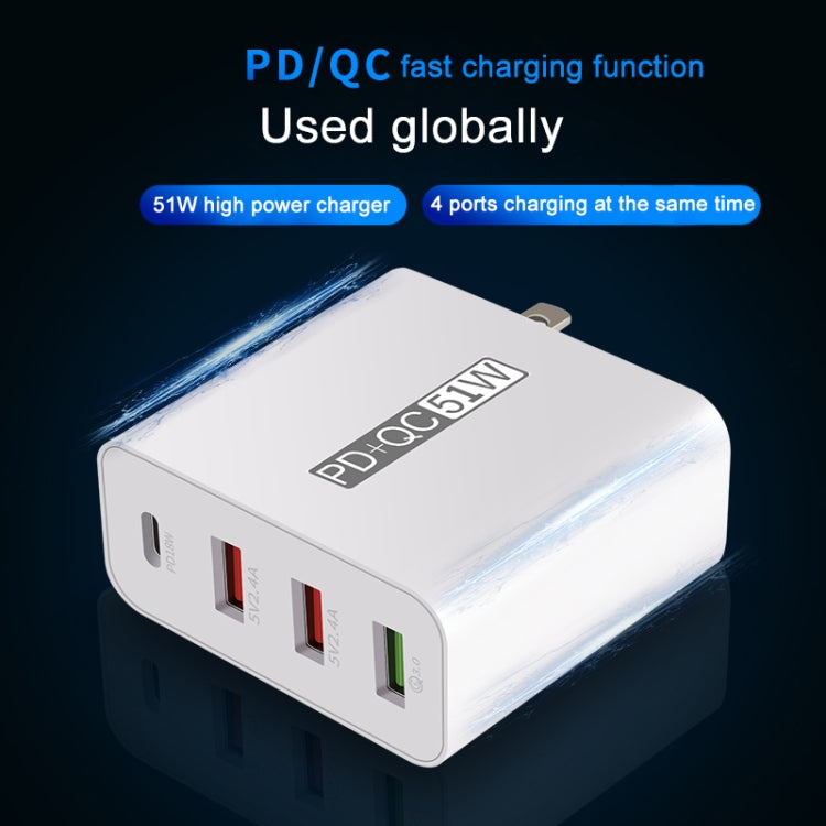 WLX-A6 4 Ports Quick Charging USB Travel Charger Power Adapter, AU Plug - USB Charger by buy2fix | Online Shopping UK | buy2fix