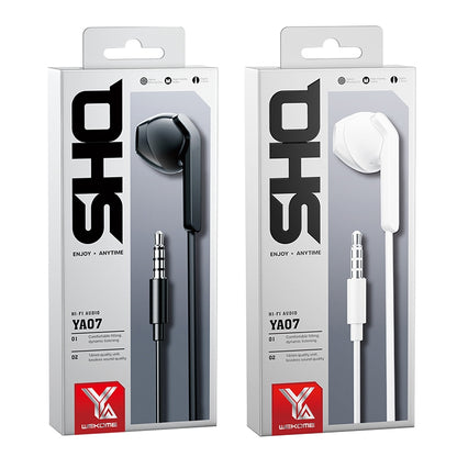 WK SHQ Series YA07 3.5mm Music Call Wired Earphone (White) - In Ear Wired Earphone by WK | Online Shopping UK | buy2fix