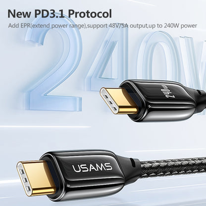 USAMS US-SJ580 U82 2m USB-C / Type-C to USB-C / Type-C 240W PD3.1 Charging Data Cable -  by USAMS | Online Shopping UK | buy2fix