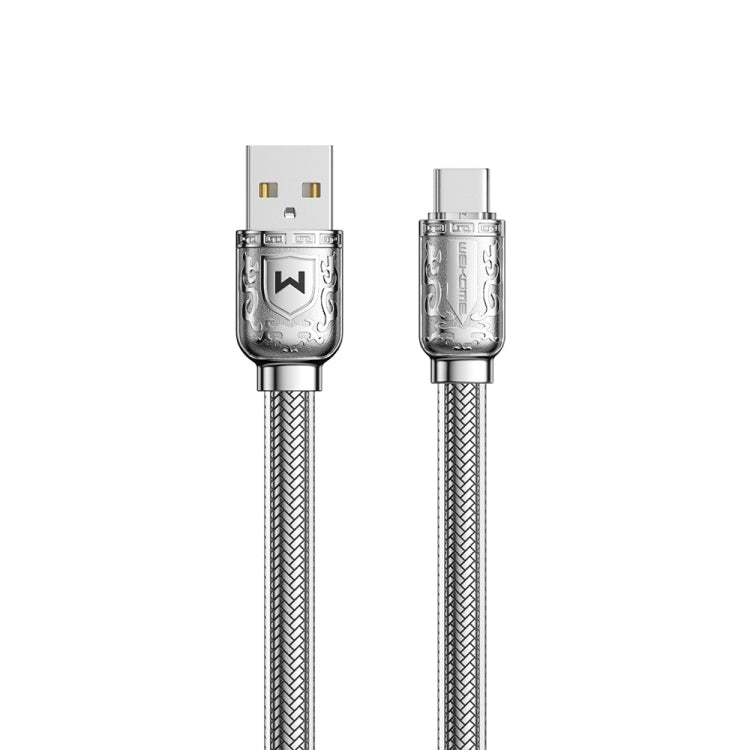 WK WDC-177 6A USB to USB-C/Type-C Platinum Fast Charge Data Cable,Length 1m (Silver) -  by WK | Online Shopping UK | buy2fix
