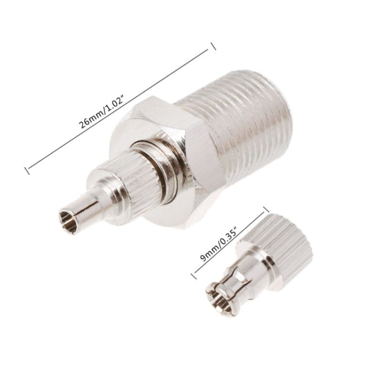 F Female to CRC9 / TS9 RF Male Coaxial Plug Nickel Plated Connector Adapter - Security by buy2fix | Online Shopping UK | buy2fix