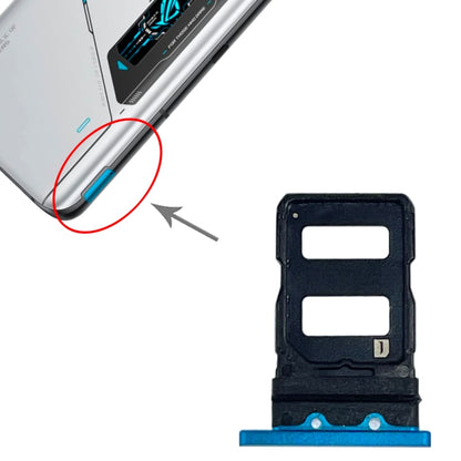 For Asus ROG Phone 6 SIM Card Tray + SIM Card Tray (Blue) - Repair & Spare Parts by buy2fix | Online Shopping UK | buy2fix