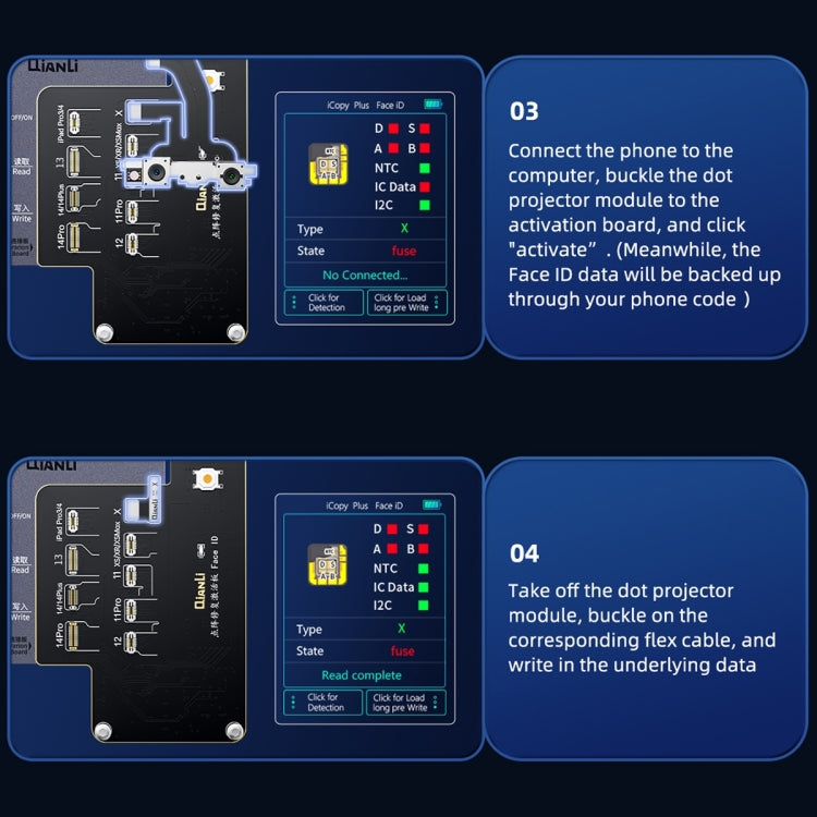 QianLi iCopy Plus Specialized Face ID Recovery and Activation Board for iPhone X to 14 Series - Repair Programmer by QIANLI | Online Shopping UK | buy2fix