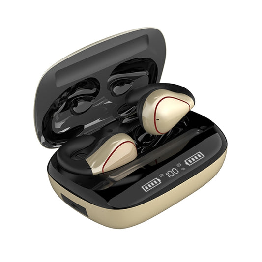 T20 TWS Bluetooth 5.0 Touch Wireless Bluetooth Earphone with Three LED Battery Display & Charging Box, Support Call & Voice Assistant(Champagne Gold) - TWS Earphone by buy2fix | Online Shopping UK | buy2fix