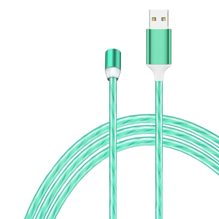 2 in 1 USB to Type-C / USB-C + Micro USB Magnetic Absorption Colorful Streamer Charging Cable, Length: 1m(Green Light) - Mobile Accessories by buy2fix | Online Shopping UK | buy2fix