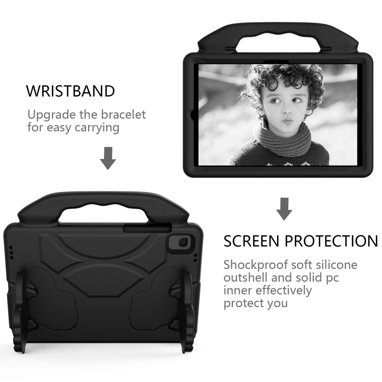 For Samsung Galaxy Tab A7 10.4(2020)T500/T505 EVA Material Children Flat Anti Falling Cover Protective Shell With Thumb Bracket(Black) - Samsung Accessories by buy2fix | Online Shopping UK | buy2fix