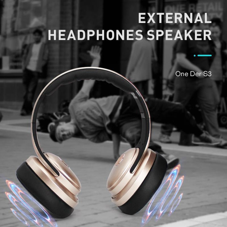 OneDer S3 2 in1 Headphone & Speaker Portable Wireless Bluetooth Headphone Noise Cancelling Over Ear Stereo(Black) - Headset & Headphone by OneDer | Online Shopping UK | buy2fix