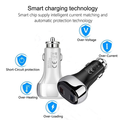 YSY-312 18W Portable QC3.0 Dual USB Mobile Phones and Tablet PCs Universal Car Charger(Black) - Car Charger by buy2fix | Online Shopping UK | buy2fix