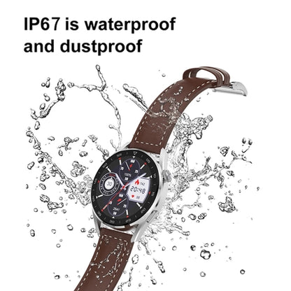 DT3pro 1.36 inch Color Screen Smart Watch, IP67 Waterproof,Leather Watchband,Support Bluetooth Call/Heart Rate Monitoring/Blood Pressure Monitoring/Blood Oxygen Monitoring/Sleep Monitoring(Silver) - Smart Wear by buy2fix | Online Shopping UK | buy2fix