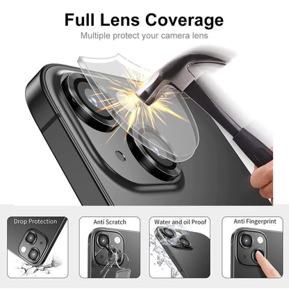 For iPhone 13 ENKAY Hat-Prince Aluminium Alloy + Tempered Glass Camera Lens Cover Film Ring(Colorful) - iPhone 13 Tempered Glass by ENKAY | Online Shopping UK | buy2fix