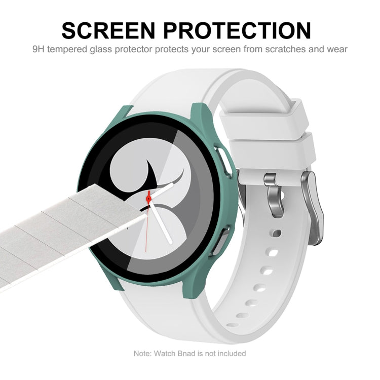 ENKAY Hat-Prince Full Coverage PC Frame + Tempered Glass Protector Composite Case for Samsung Galaxy Watch4 40mm(Black) - Watch Cases by ENKAY | Online Shopping UK | buy2fix