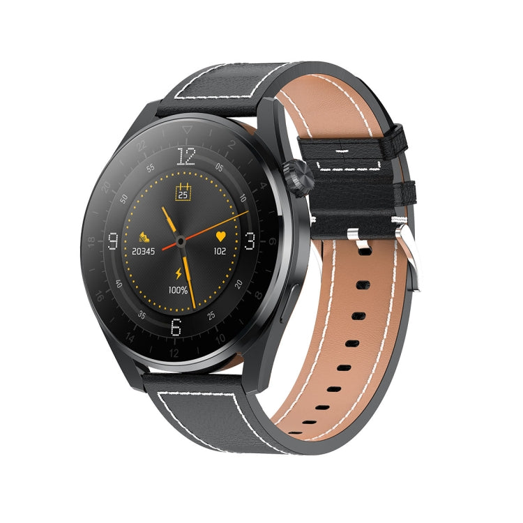 T3 IP68 1.36 inch Leather Watchband Color Screen Smart Watch(Black) - Smart Wear by buy2fix | Online Shopping UK | buy2fix