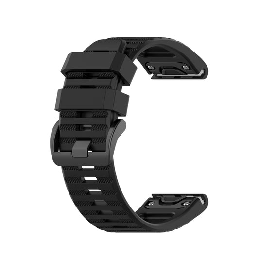 For Garmin Fenix 6X Pro 26mm Silicone Watch Band(Black) - Smart Wear by buy2fix | Online Shopping UK | buy2fix