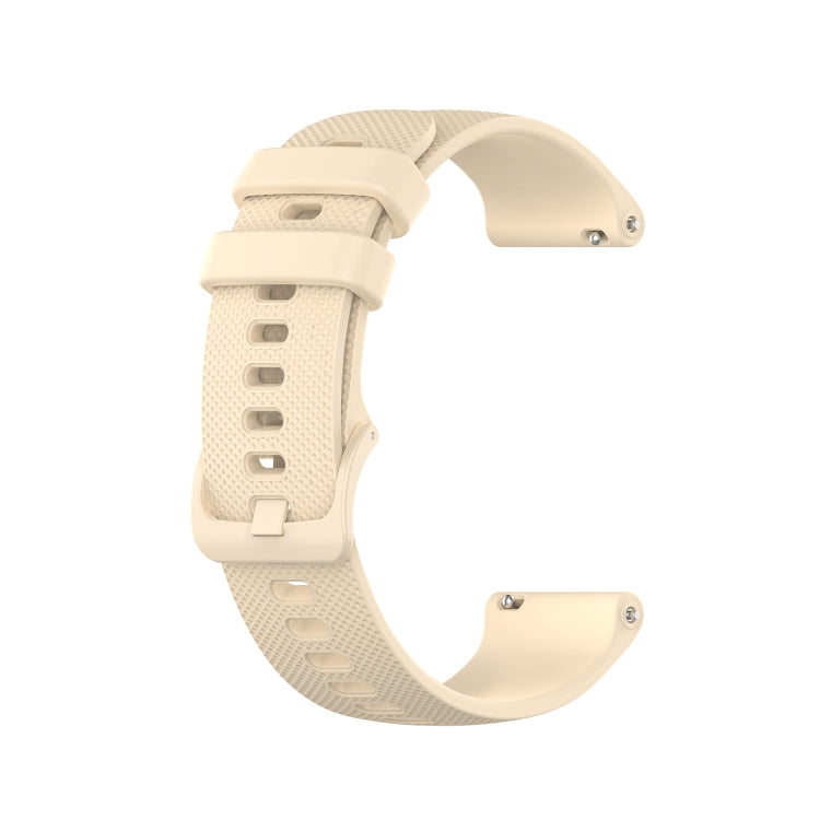 For Samsung Galaxy Watch 42mm 20mm Checkered Silicone Watch Band(Beige) - Watch Bands by buy2fix | Online Shopping UK | buy2fix