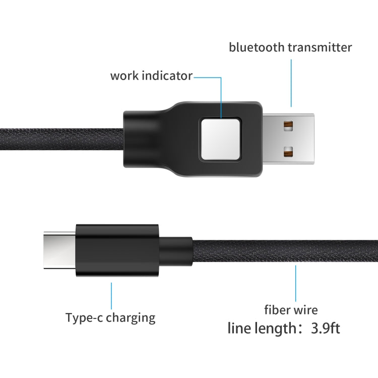 ZF170 1.2m USB to Type-C Charging Data Cable with Bluetooth Transmitter Function -  by buy2fix | Online Shopping UK | buy2fix